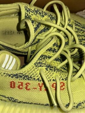 Yeezy Boost 350 V2 Yellow with Blue and Red Accents